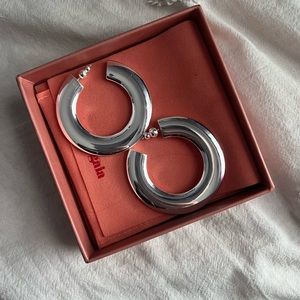 cult gaia silver large hoop earrings